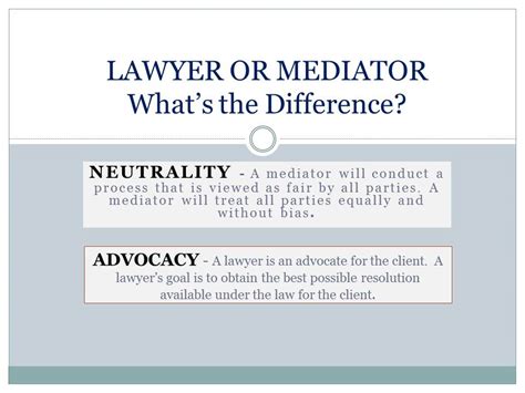 Discussion about attorney vs lawyer The Role of Lawyer and Mediator in a Wa Divorce Mediation