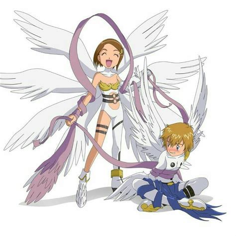 Takeru And Hikari As Angelmon And Angelwomon In Digimon Wallpaper Digimon Digital