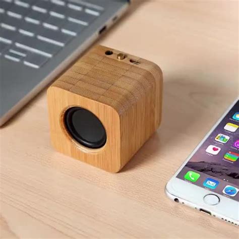 Square Portable Wireless Mini Bamboo Wood Wireless Speaker Buy