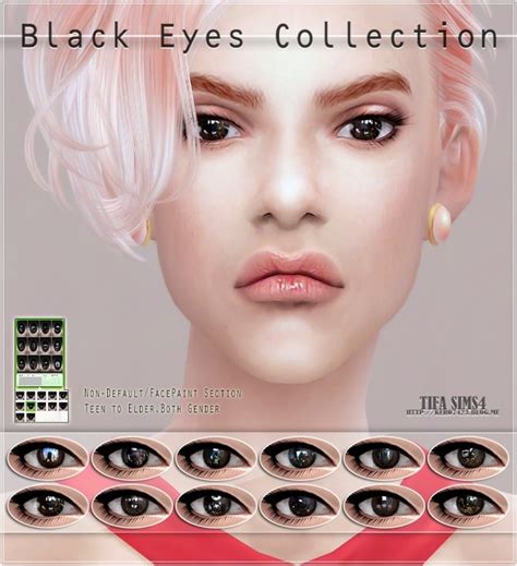 Black Eyes Collection Sims 4 Eyes
