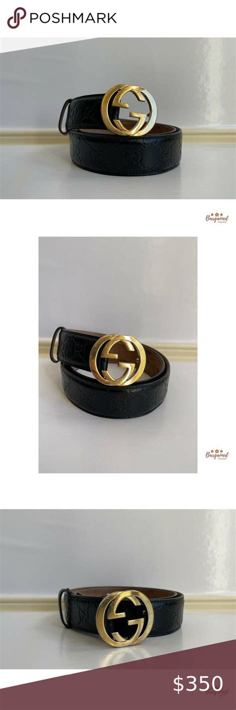 Authentic Gucci Guccissima Interlocking G Belt 34 Belt Metal Buckles