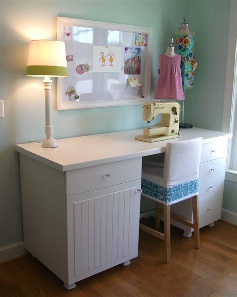 This awesome project table that has great storage on either side. Spring Chick's to-die-for craft room - IKEA Hackers