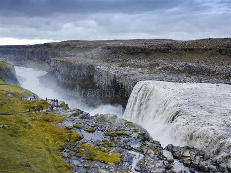 Dettifoss Waterfall The Most Powerful Waterfall In Europe Stock