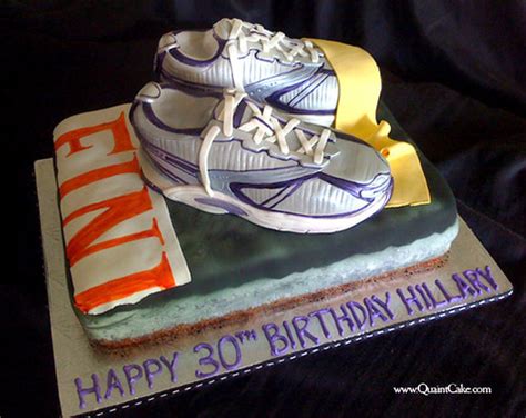 A traditional birthday cake has the words happy birthday written across it in icing. Marathon Cake | quaintcake | Flickr