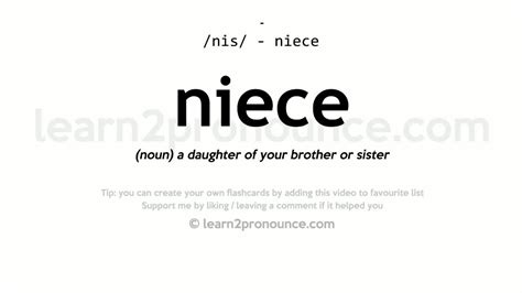 Pronunciation Of Niece Definition Of Niece Youtube