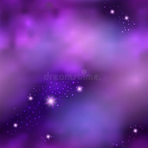 Magic Galaxy Space With Shiny Nebula Star Dust Purple