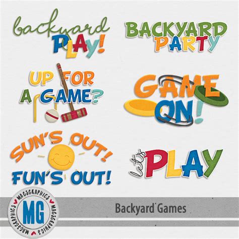 Backyard Games Word Art Digital Art