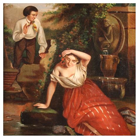 19th Century Antique French Romantic Scene Painting For Sale At 1stdibs