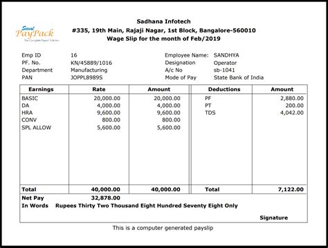 Salary Slip Or Payslip Format Validity Importance And Components