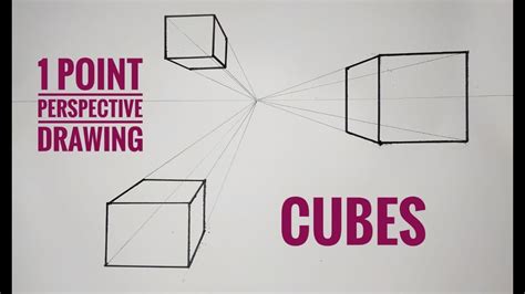 1 Point Perspective Cube Drawing For Beginners Youtube
