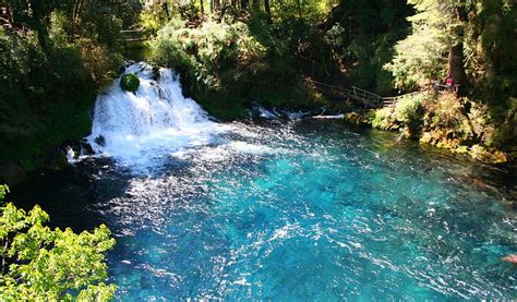 Lake Caburgua Forest Turquoise Water Chile Waterfall Bonito Trees