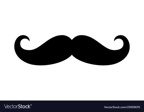 Mustache Icon Moustache Vintage Shape Symbol Vector Image