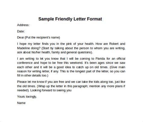 A letter to a friend. 8 Sample Friendly Letter Format Examples to Download | Sample Templates