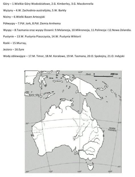 uzupełnij mapę Australii i oceanii Brainly pl