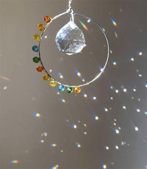 Sun Catcher Crystal Prism Circle Wire Suncatcher For Window Etsy