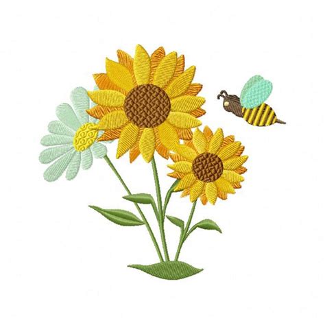 Sweet Sunflower 1 Embroidery Design Daily Embroidery