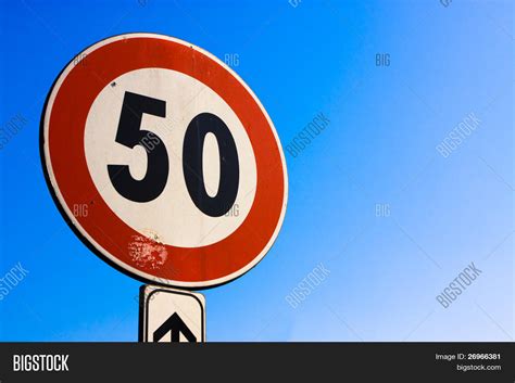 50 Kmh Limit Signal Image And Photo Free Trial Bigstock
