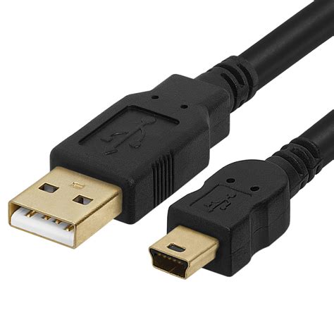 Usb 20 A Male To Mini B Male 5 Pin Nickel Plated Cable 3 Feet Black
