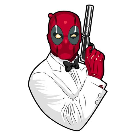 Deadpool James Bond Sticker Sticker Mania