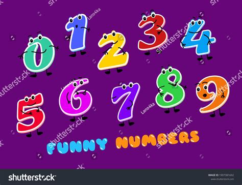 Set Funny Cartoon Numbers Characters Kids Stock Illustration 1907381692