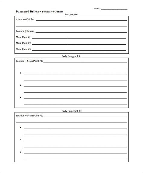 Essay Outline Templates 10 Free Word Pdf Samples Template Section