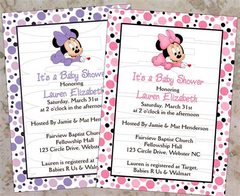 Printable Baby Minnie Mouse Invitations Invitation Design Blog