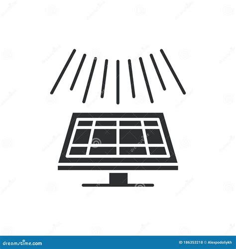 Solar Panel Glyph Black Icon Green Technology Sign Alternative Energy