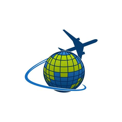 Vector Icon Of Plane And World Globe Stock Vector Illustration Of