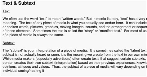 2.what is the author's view? Barrett Media Literacy: More Still Ads Practicing Text And Subtext
