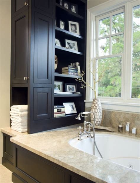 One ideal way to organize a bathroom is the usage of bathroom storage cabinets. Small bathrooms with clever storage spaces