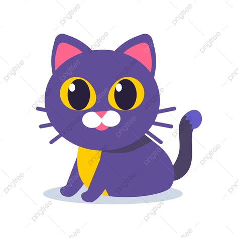 Gambar Ilustrasi Datar Kucing Lucu Imut Kucing Clipart Kucing Png