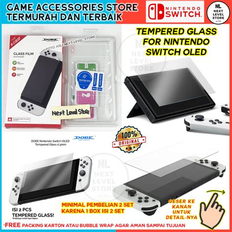 Isi 2 Set Dobe Nintendo Switch Oled Premium Tempered Glass Screen Guard 2 Set Lazada Indonesia