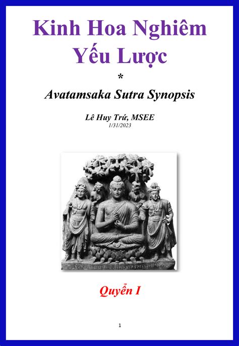Kinh Hoa Nghiêm Yếu Lược Avatamsaka Sutra Synopsis Lê Huy Trứ Msee Quyển I