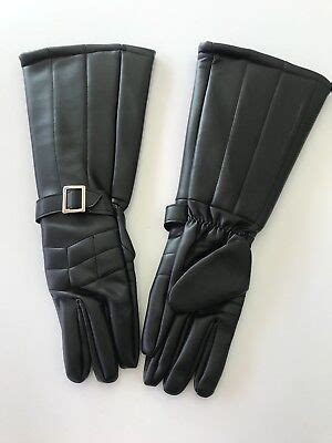 Faux Leather Black Elbow Length Adult Gloves Superhero Villian E