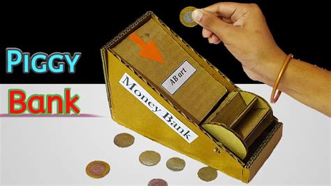 How To Make Money Bank With Cardboard Coin Bank Box Easy Youtube