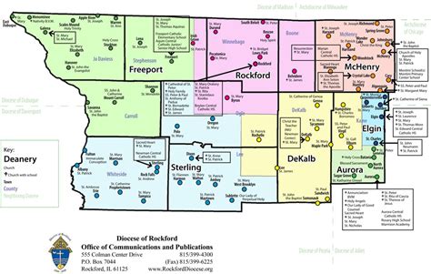 Map Of The Rockford Diocese Catholic Charities In The Diocese Of Rockford