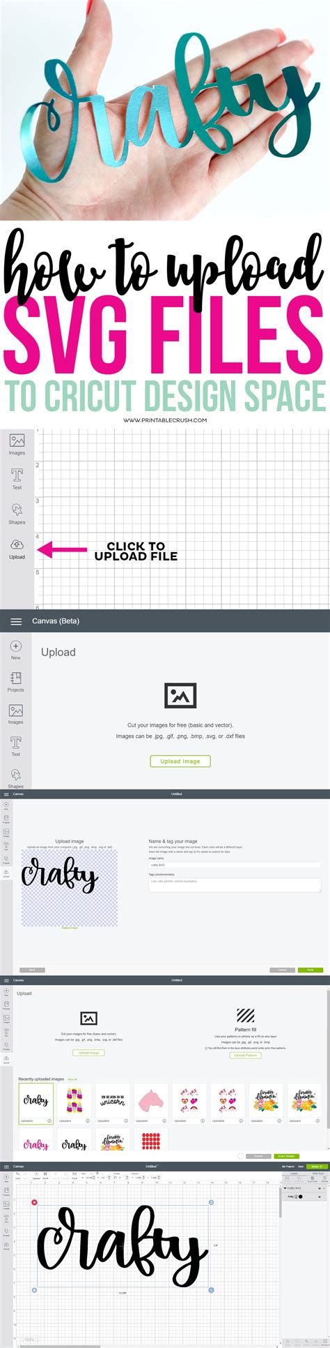 How To Upload SVG Files To Cricut Design Space Printable Crush