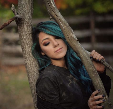 Niki Demar Dark Green Hair Blue Haired Girl Blue Hair