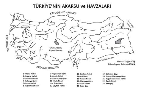 Türkiye nin Akarsu Havzaları Haritalar Coğrafya Sitesi