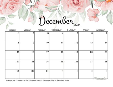 Free Printable Calendar 2024 Monthly December Calendar Photo Calendar