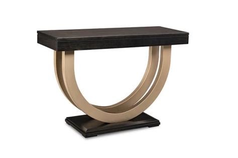 Contempo Pedestal 46″ Sofa Table With Metal Curves Berkshire Furniture