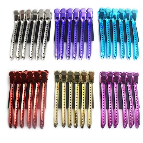 6pcs metal duck mouth hairdresser hair clip salon hair clamps hairdressing pro section hair