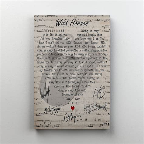 Wild Horses Lyrics Poster The Rolling Stones Sticky Fingers Etsy