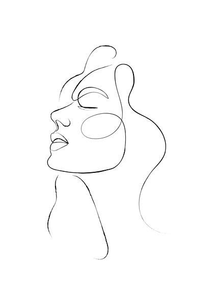 one line continuous woman s face by daisyartdecor redbubble line art drawings line art