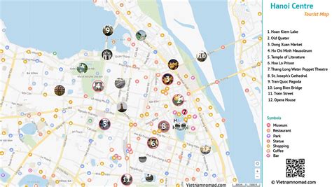 The Hanoi Tourist Map Map Includes Hanoi S Most Popular Destinations As Well As Other Useful