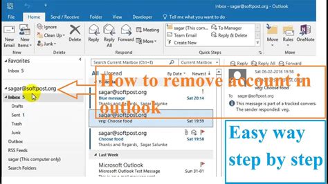 Remove Or Delete An Email Account From Outlook How To Remove Mailbox