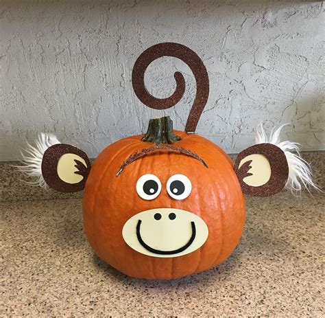 No Carve Monkey Pumpkin 2nd Grade Loves It Pumpkin Decorating