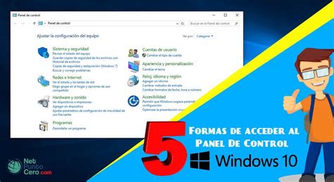 5 Formas De Abrir El Panel De Control En Windows 10 Net Punto Cero