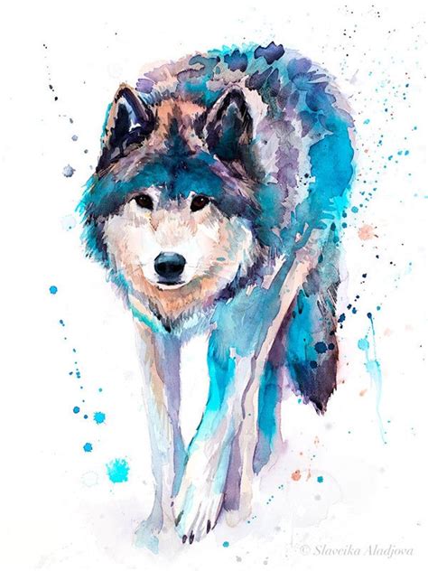 Wolf Watercolor Painting Print By Slaveika Aladjova Art Animal