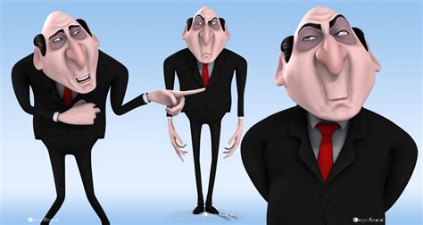 Rigged Cartoon Evil Businessman 3d Max